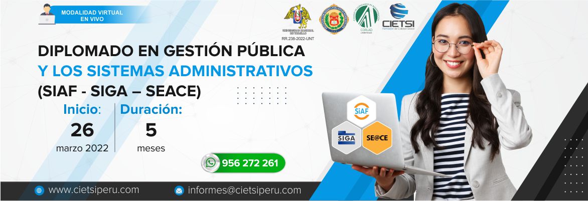 diplomado en gestiOn pUblica y los sistemas administrativos siaf   siga     seace 2022